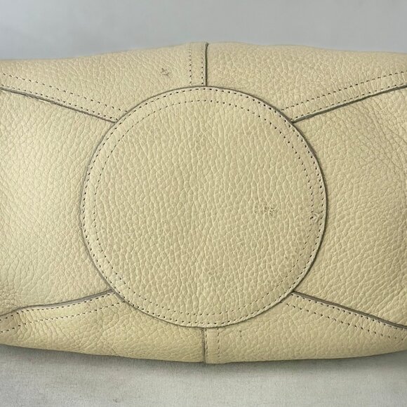 DKNY Vintage Vanilla Pebbled Leather Shoulder Purse Handbag Single Handle Zipper - Picture 8 of 12